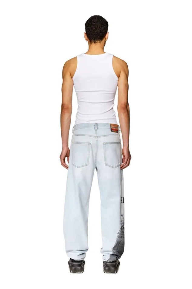Men Diesel Jeans Straight Jeans 2010 DMacs 007U4 Light Blue Men Diesel Jeans Straight Jeans 2010 DMacs 007U4 Light Blue