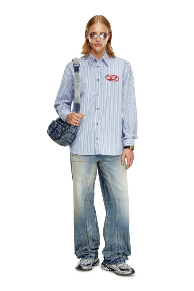 Men Diesel Shirts SSIMPLYE Blue