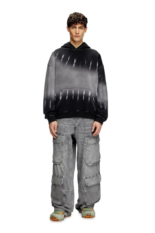 Men Diesel Sweatshirts and Hoodies SBOXTHOODR2 Black