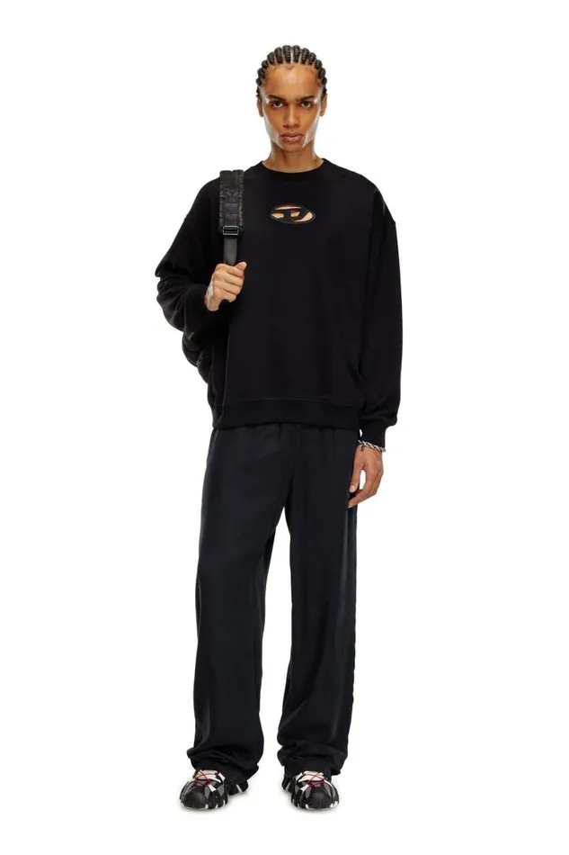 Men Diesel Sweatshirts and Hoodies SBOXTOD Black