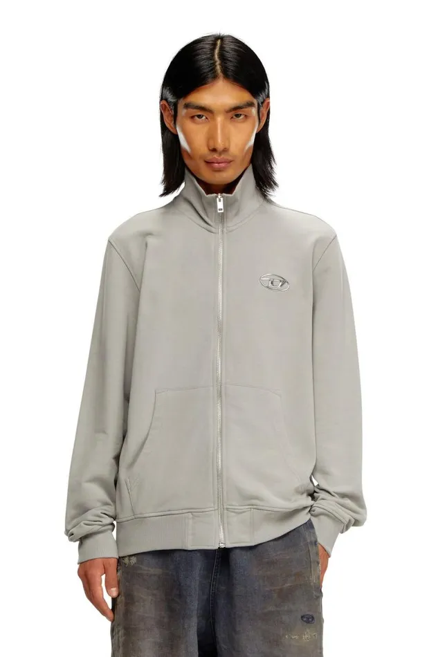 Men Diesel Sweatshirts and Hoodies SGINNIZIPOD Light Grey Men Diesel Sweatshirts and Hoodies SGINNIZIPOD Light Grey