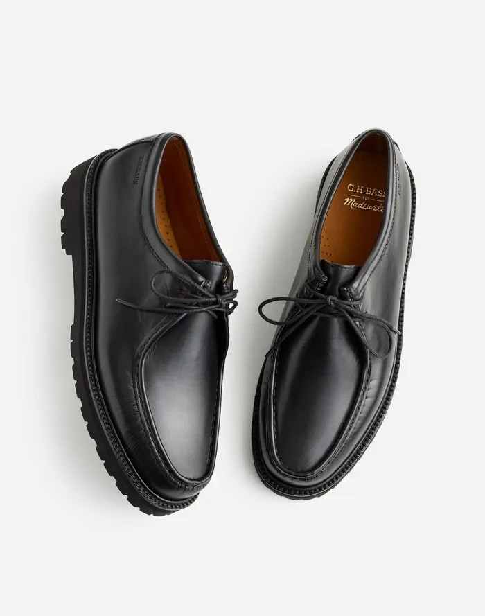 Men Dress Shoes and Loafers Madewell Madewell X GHBASS Wallace Leather Moc Black