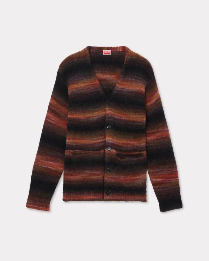 Men Embroidered Stripes Cardigan Black Kenzo Sweaters And Cardigans