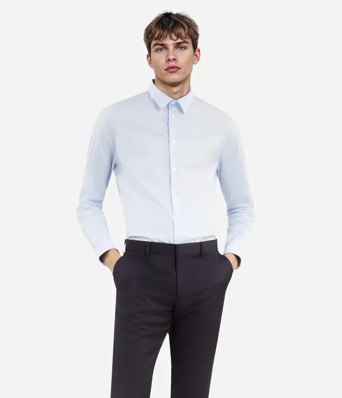 Men Formal Blue Poplin Shirt THE KOOPLES Shirts