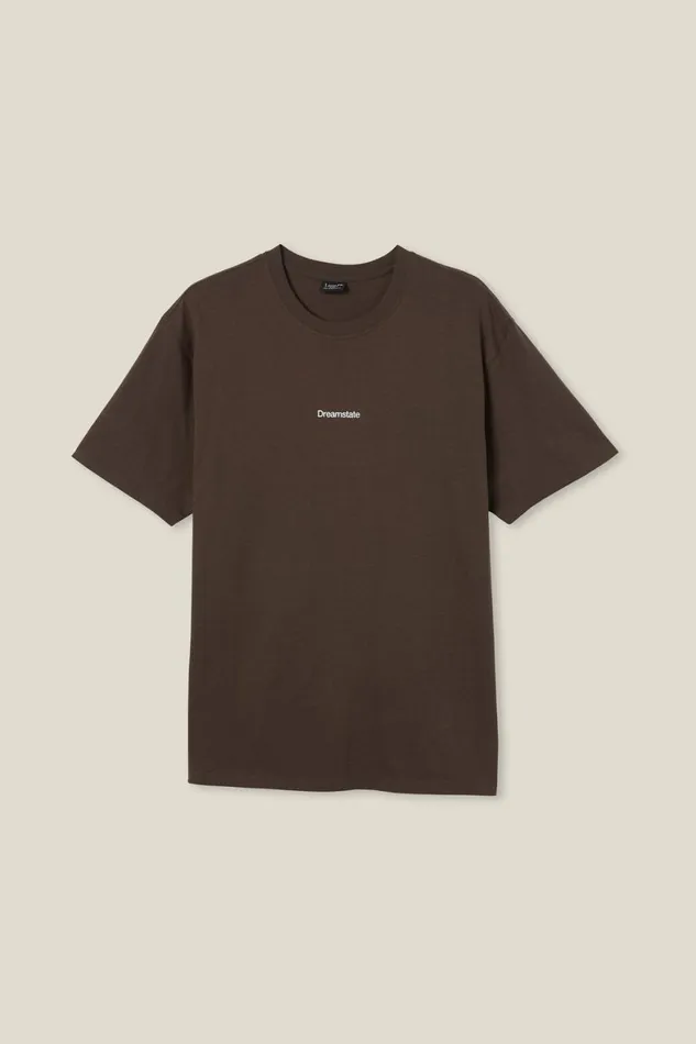 Men Graphic TShirts Cotton On Easy TShirt Ashen Browndreamstate