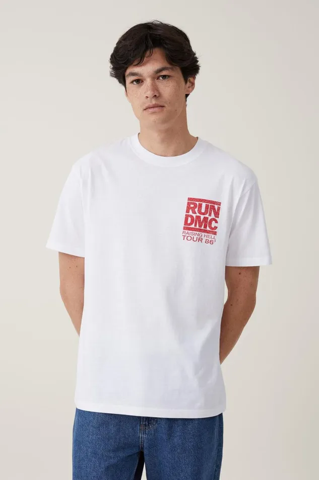 Men Graphic TShirts Cotton On Loose Fit Music TShirt Lcn Mt Whiterun Dmctour 86