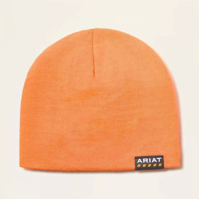 Men Hats and Beanies Ariat Acrylic Skull Cap Bright Orange
