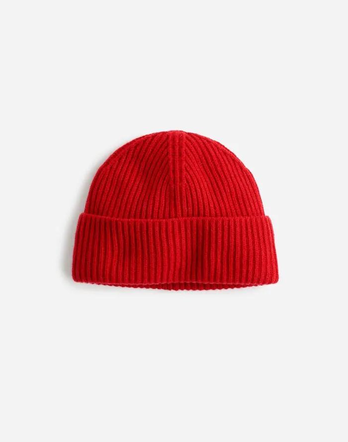 Men Hats and Scarves Madewell Rib Knit Beanie In SoftWool Pomegranate Seed