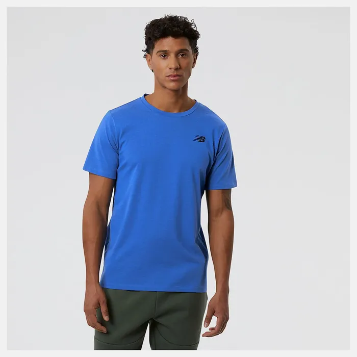 Men Heathertech Tee Marine Blue New Balance Shirts