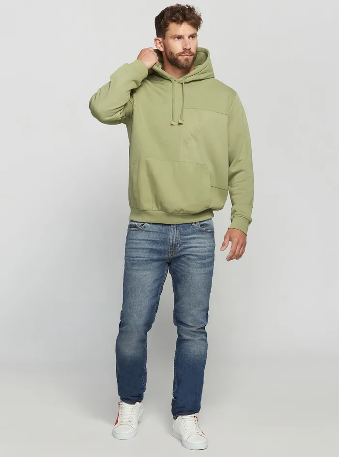 Men Hoodies GUESS Green Nevan Fleece Hoodie Men Hoodies GUESS Green Nevan Fleece Hoodie