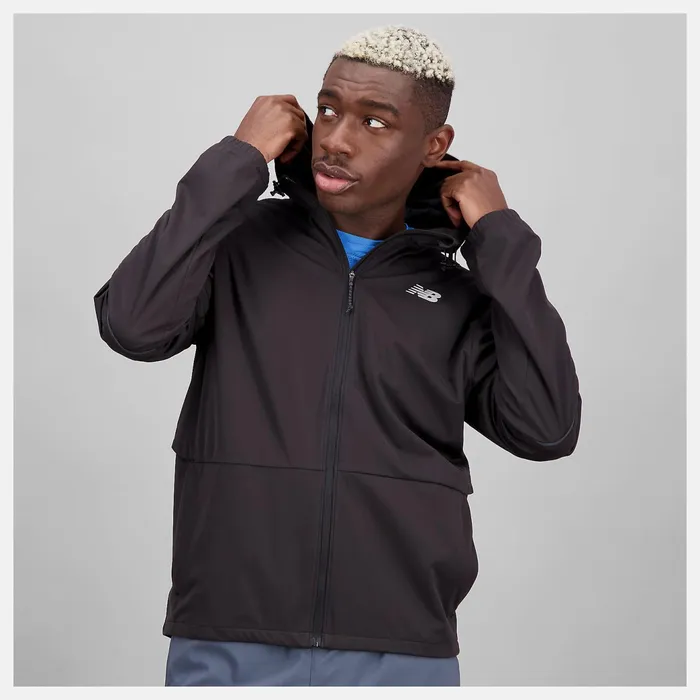 Men Impact Run Water Defy Jacket Black New Balance Jackets and Vests