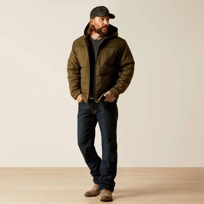Men Jackets and Vests Ariat Crius Hooded Insulated Jacket Relicrelic Heather Men Jackets and Vests Ariat Crius Hooded Insulated Jacket Relicrelic Heather