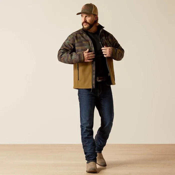 Men Jackets and Vests Ariat Logan Softshell Jacket Beech Camo Men Jackets and Vests Ariat Logan Softshell Jacket Beech Camo