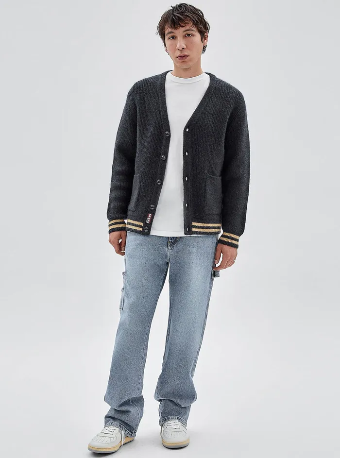 Men Jackets GUESS Guess Originals Blue Luka Cardigan Men Jackets GUESS Guess Originals Blue Luka Cardigan