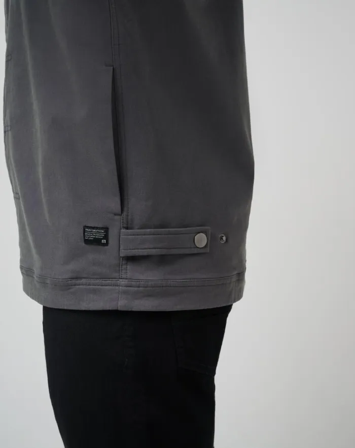 Men Jackets TravisMathew CLOUD DENIM SHERPA JACKET Grey Pinstripe Men Jackets TravisMathew CLOUD DENIM SHERPA JACKET Grey Pinstripe