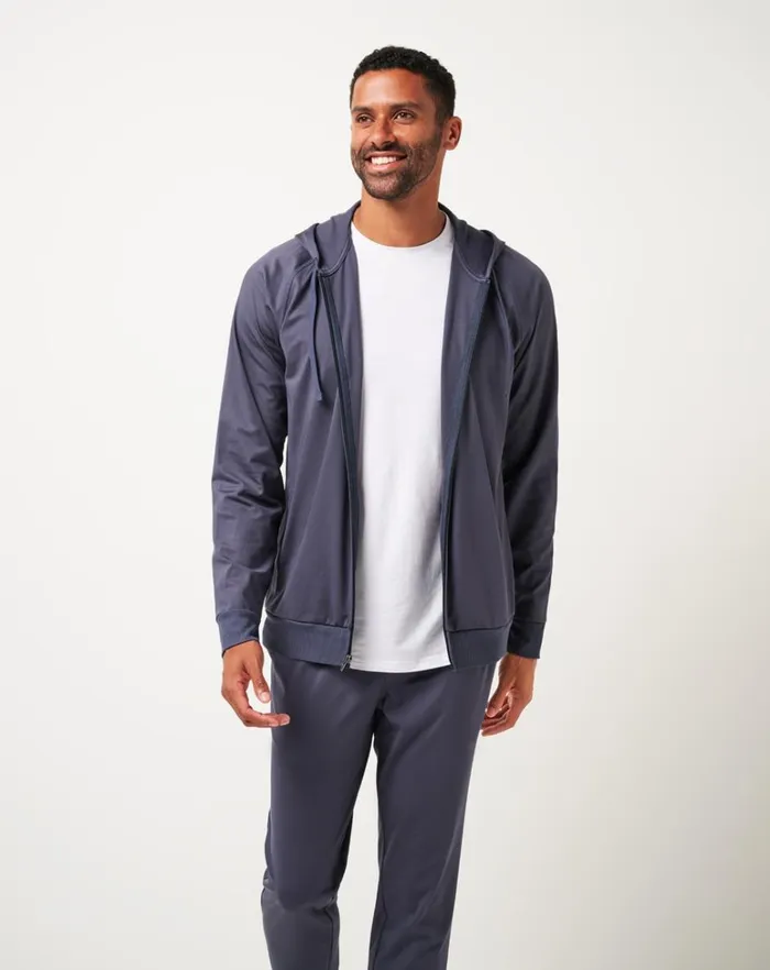 Men Jackets TravisMathew CLOUD TRACK JACKET Navy Men Jackets TravisMathew CLOUD TRACK JACKET Navy