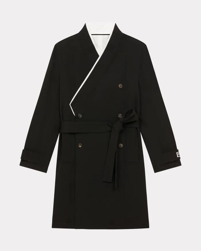 Men Kimono Coat Black Kenzo Jackets And Coats