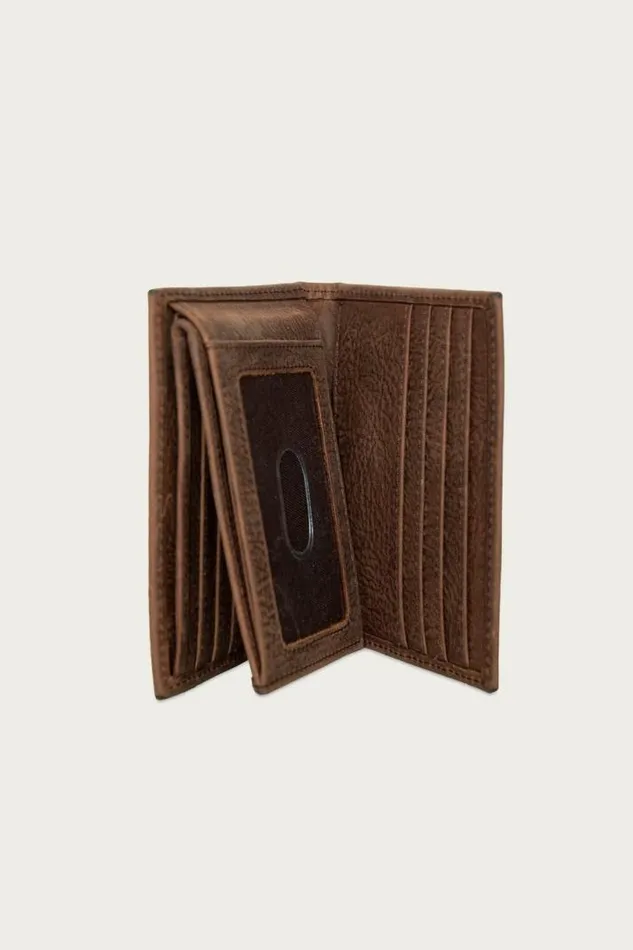 Men Lucky Brand Bags and Wallets Double Stitched Leather Lfold Wallet Dark Brown