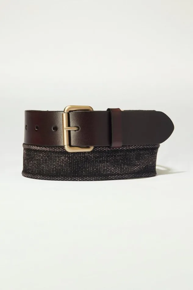 Men Lucky Brand Belts Washed Webbed Belt Black