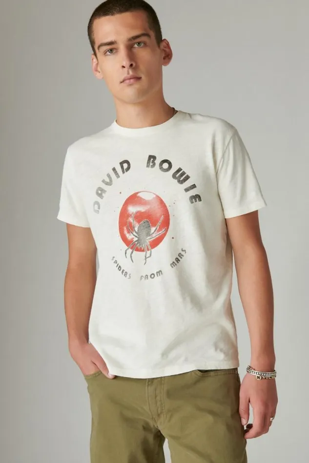 Men Lucky Brand Graphic Tees Bowie Spiders Tee Whisper White