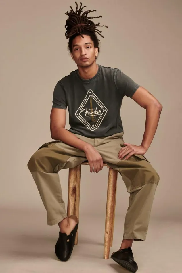 Men Lucky Brand Graphic Tees Fender Diamond Tee Jet Black