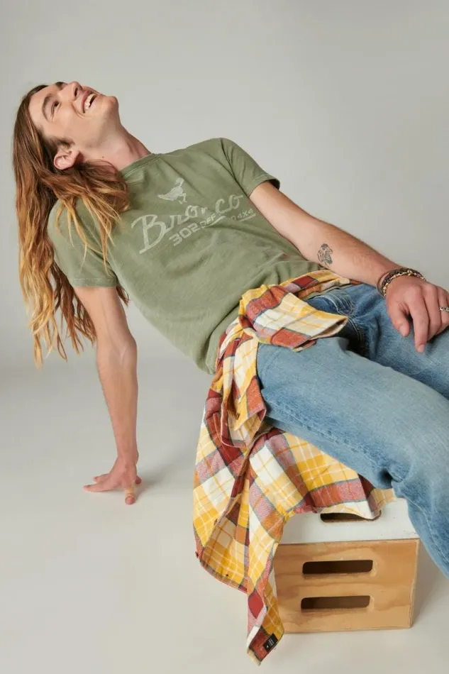 Men Lucky Brand Graphic Tees Ford Bronco Tee Oil Green