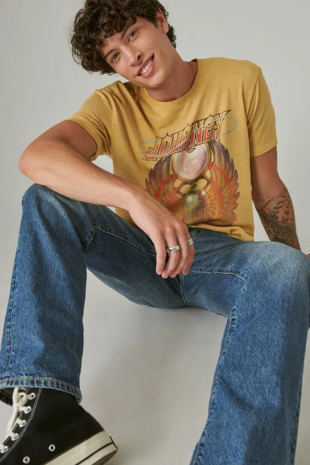 Men Lucky Brand Graphic Tees Journey Scarab Honey Mustard