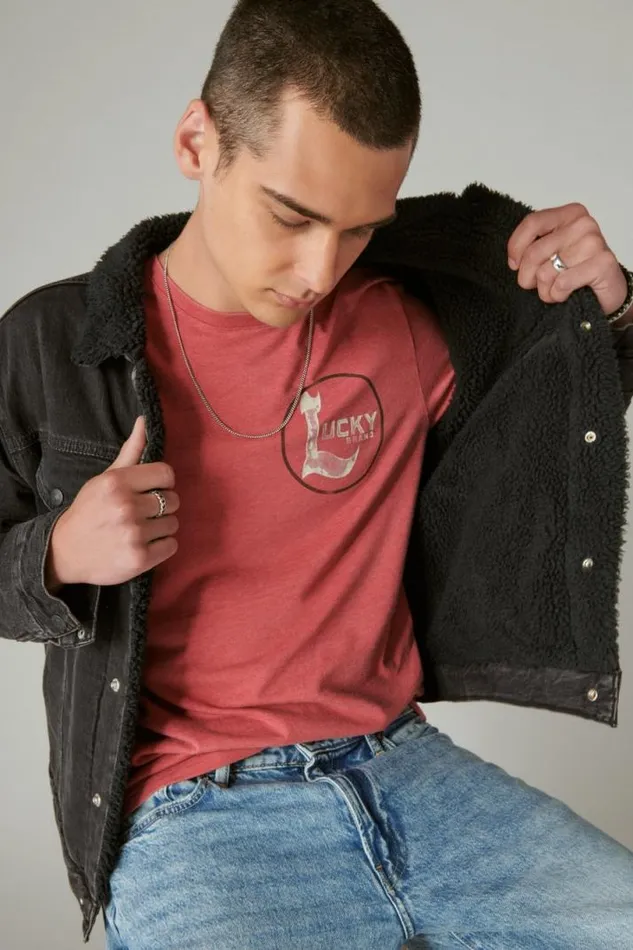 Men Lucky Brand Graphic Tees Lucky Panther Tee Cardinal