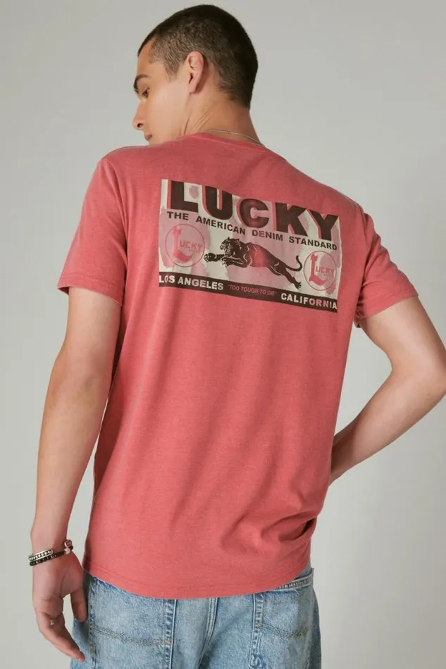 Men Lucky Brand Graphic Tees Lucky Panther Tee Cardinal