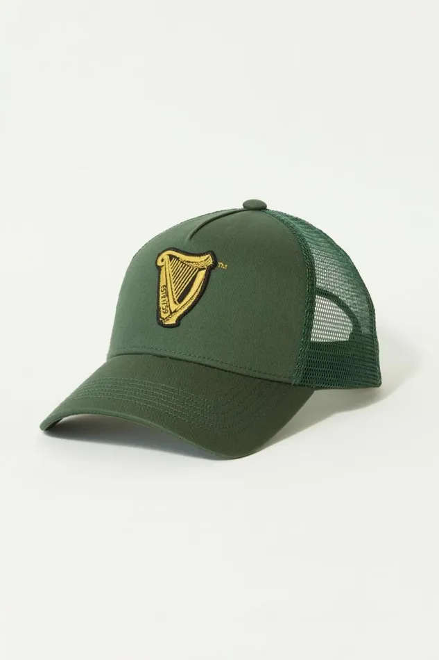 Men Lucky Brand Hats Guinness Harp Trucker Hat Dusty Olive