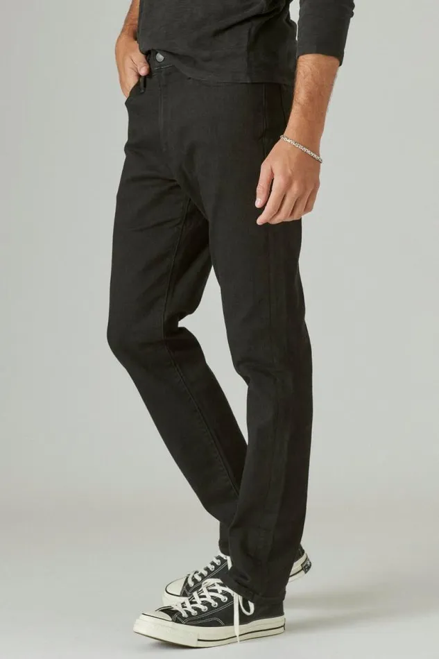 Men Lucky Brand Jeans 410 Athletic Straight Advanced Stretch Jean Black Rinse