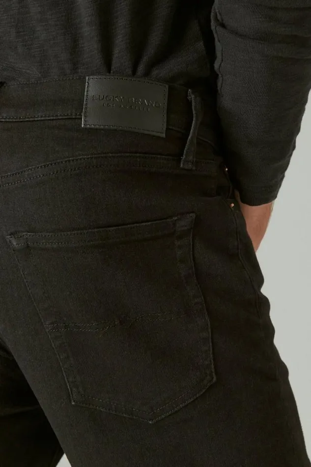 Men Lucky Brand Jeans 410 Athletic Straight Advanced Stretch Jean Black Rinse