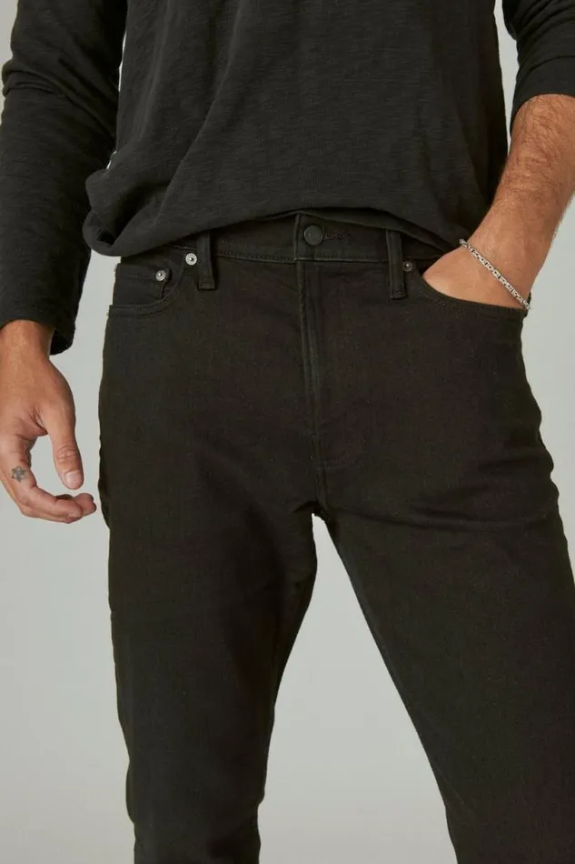 Men Lucky Brand Jeans 410 Athletic Straight Advanced Stretch Jean Black Rinse