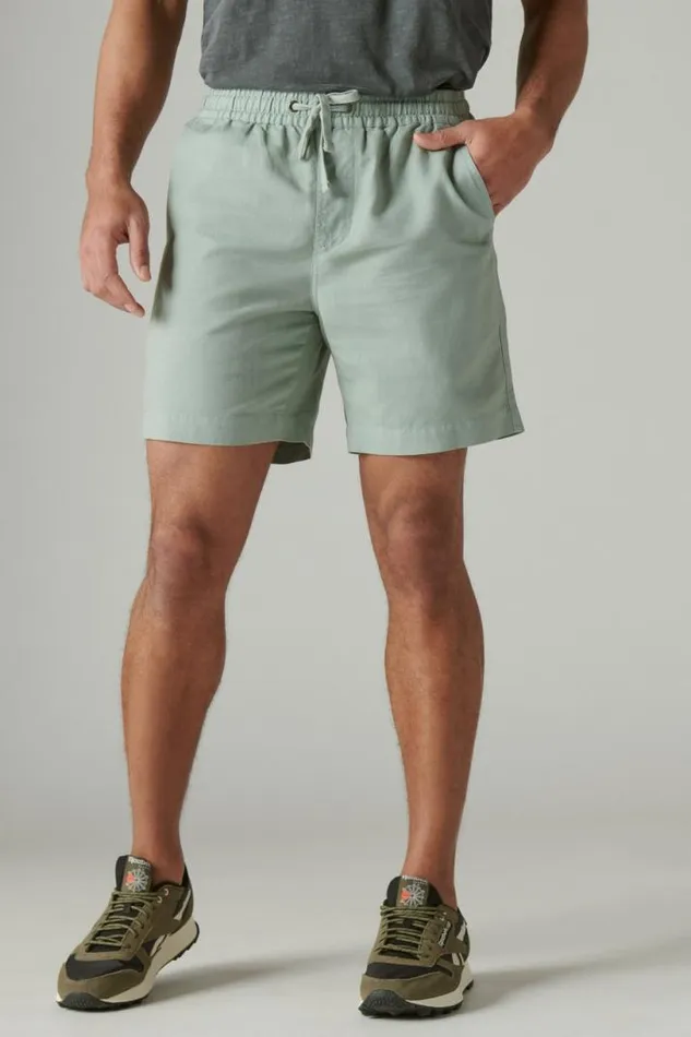 Men Lucky Brand Shorts 7034pull Up Linen Short Chino Green