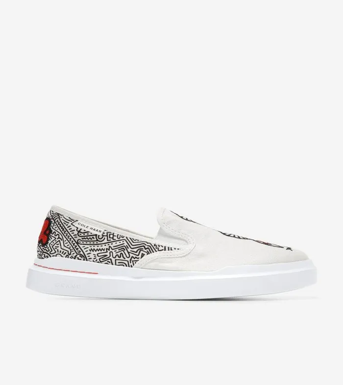 Men Men039s Cole Haan X Keith Haring GrandPr Rally SlipOn Sneaker White Cole Haan Sneakers