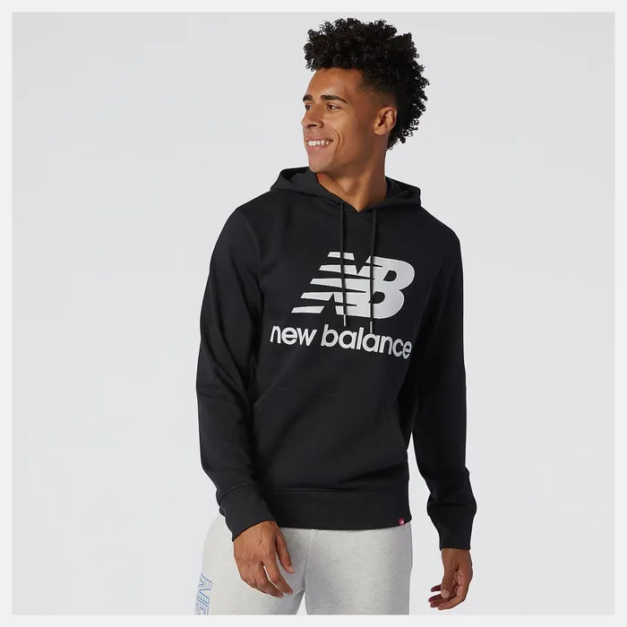 Men NB Essentials Pullover Hoodie Black New Balance Hoodies and Sweatshirts
