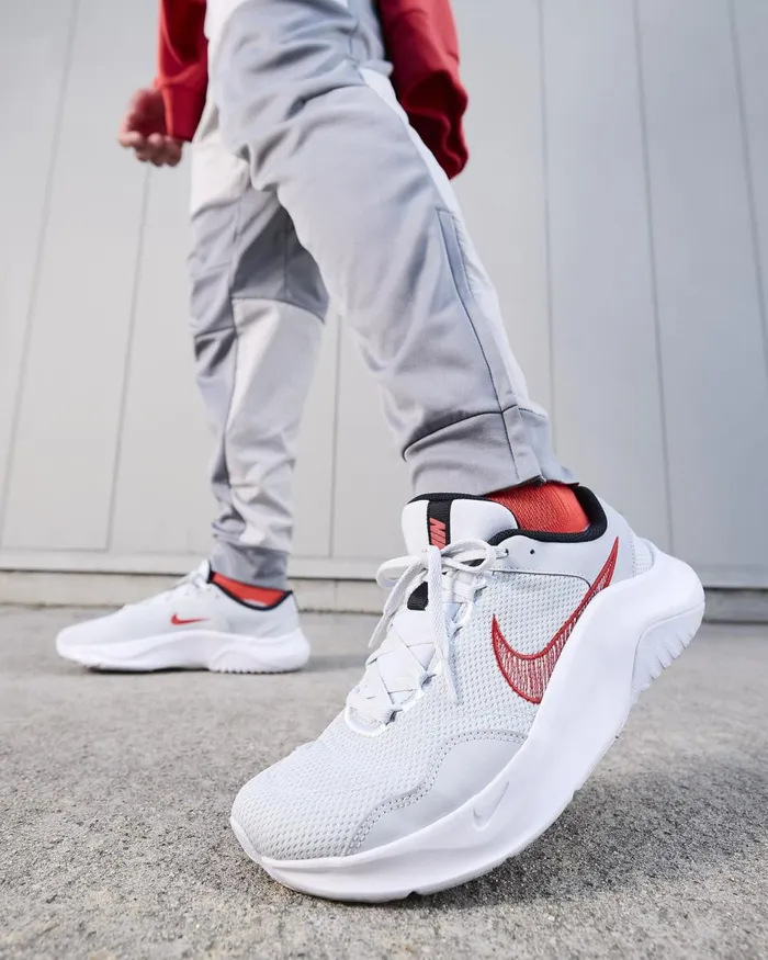 Men Nike All Shoes Legend Essential 3 Next Nature Pure Platinumwhiteblackuniversity Red