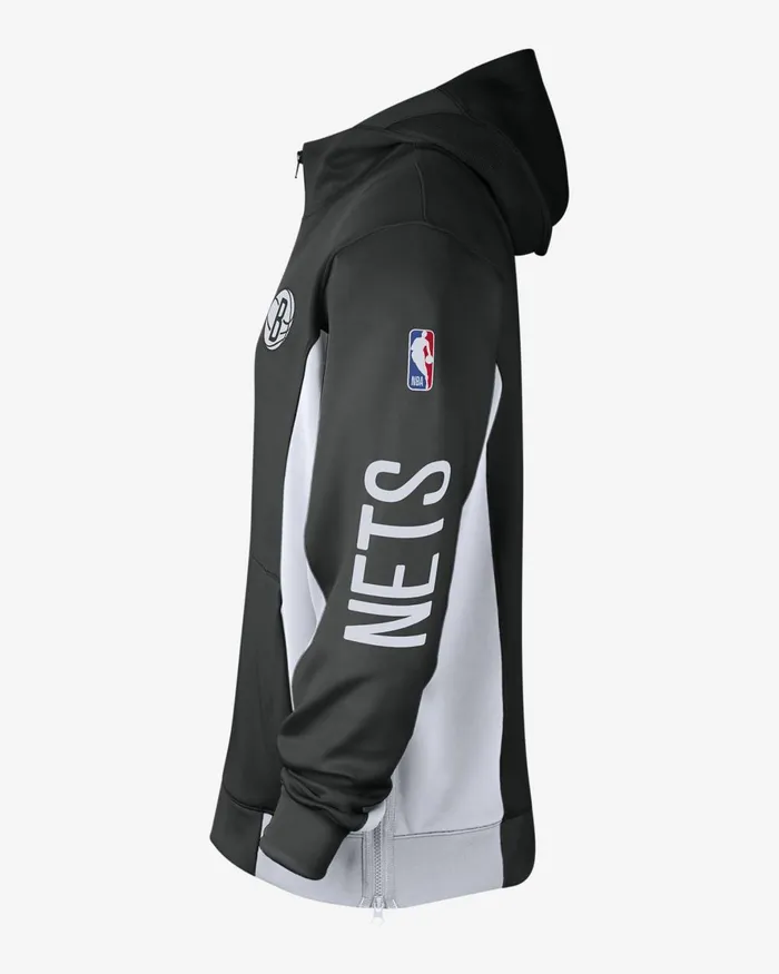 Men Nike Hoodies And Sweatshirts Brooklyn Nets Showtime Blackwhitewhitewhite