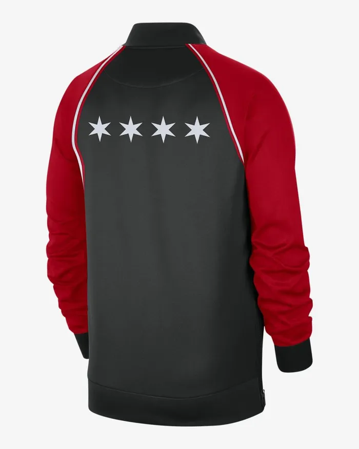 Men Nike Hoodies And Sweatshirts Chicago Bulls Showtime City Edition Blackuniversity Redwhiteuniversity Red
