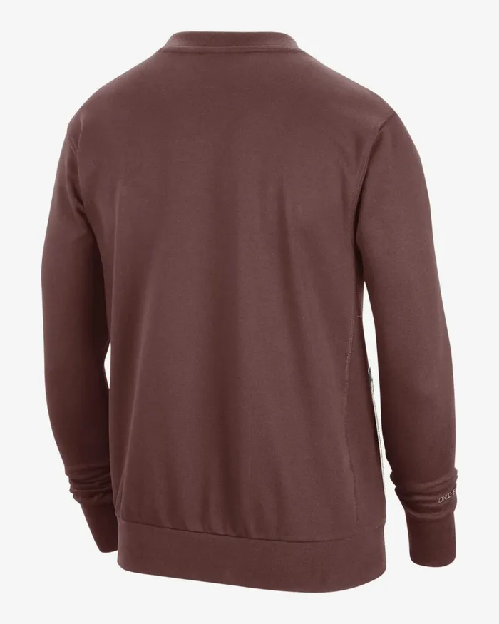 Men Nike Hoodies And Sweatshirts Chicago Bulls Standard Issue Dark Ponypale Ivorydiffused Taupe