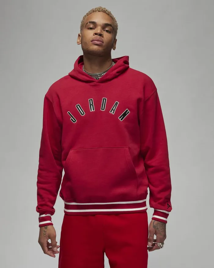 Men Nike Hoodies And Sweatshirts Jordan Flight MVP Cardinal Redblack