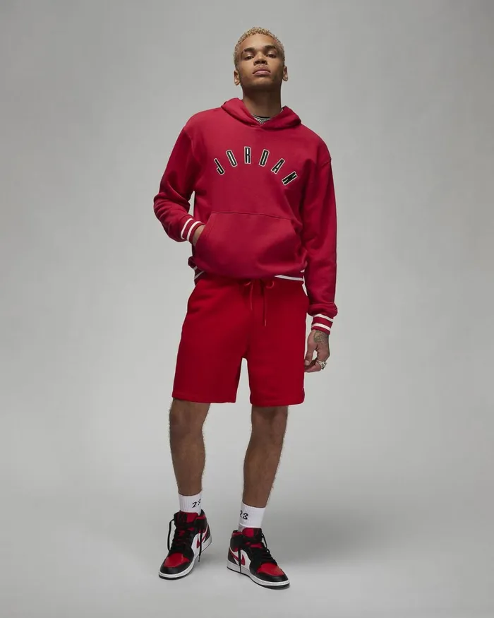 Men Nike Hoodies And Sweatshirts Jordan Flight MVP Cardinal Redblack