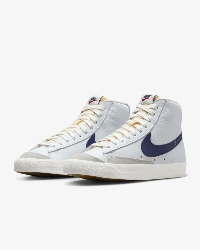 Men Nike Lifestyle Blazer Mid 03977 Whitesailgym Redmidnight Navy