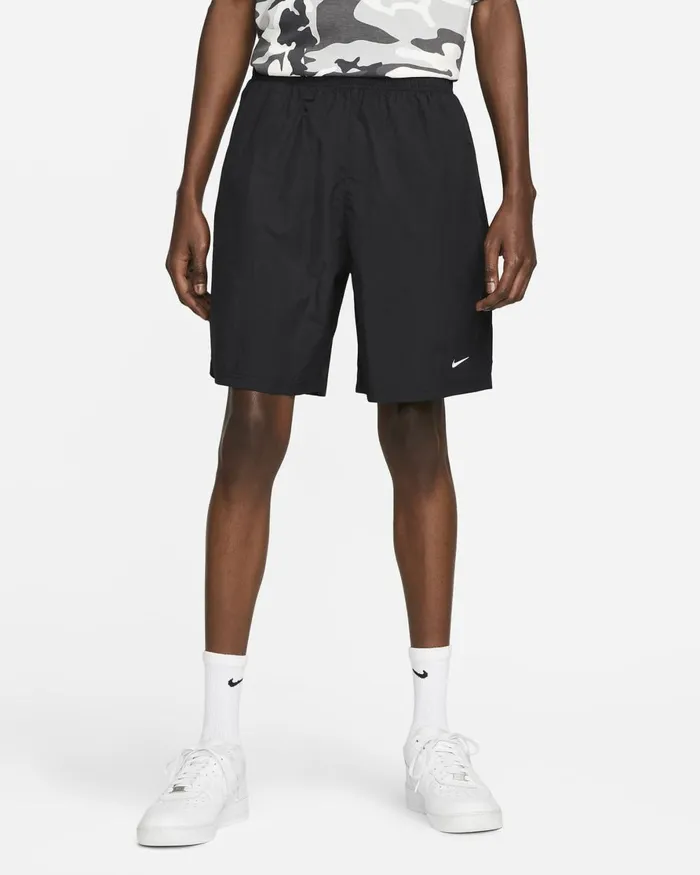 Men Nike Shorts Solo Swoosh Blackwhite