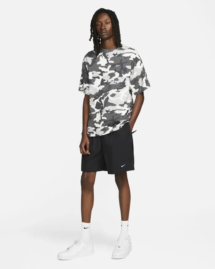 Men Nike Shorts Solo Swoosh Blackwhite