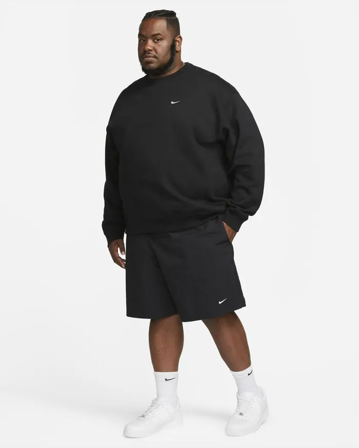 Men Nike Shorts Solo Swoosh Blackwhite