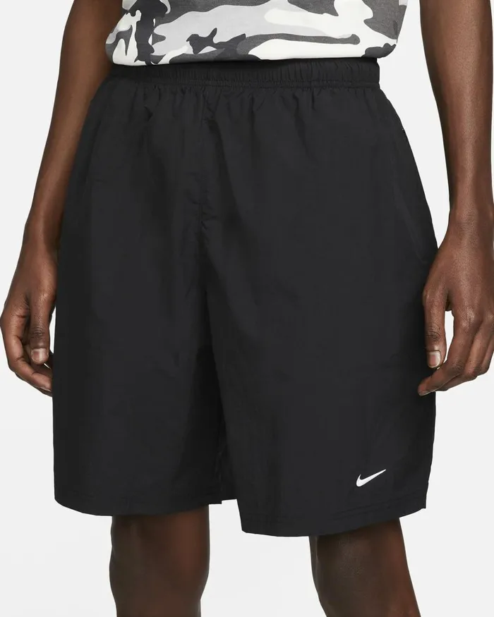 Men Nike Shorts Solo Swoosh Blackwhite