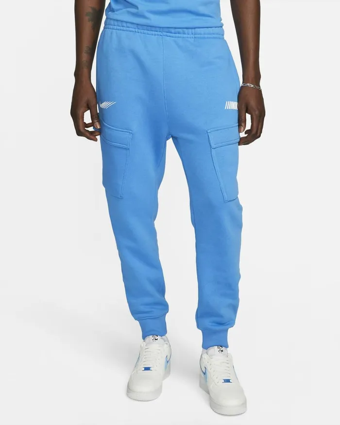 Men Nike Trousers And Tights Sportswear Standard Issue Light Photo Blue