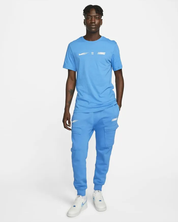 Men Nike Trousers And Tights Sportswear Standard Issue Light Photo Blue