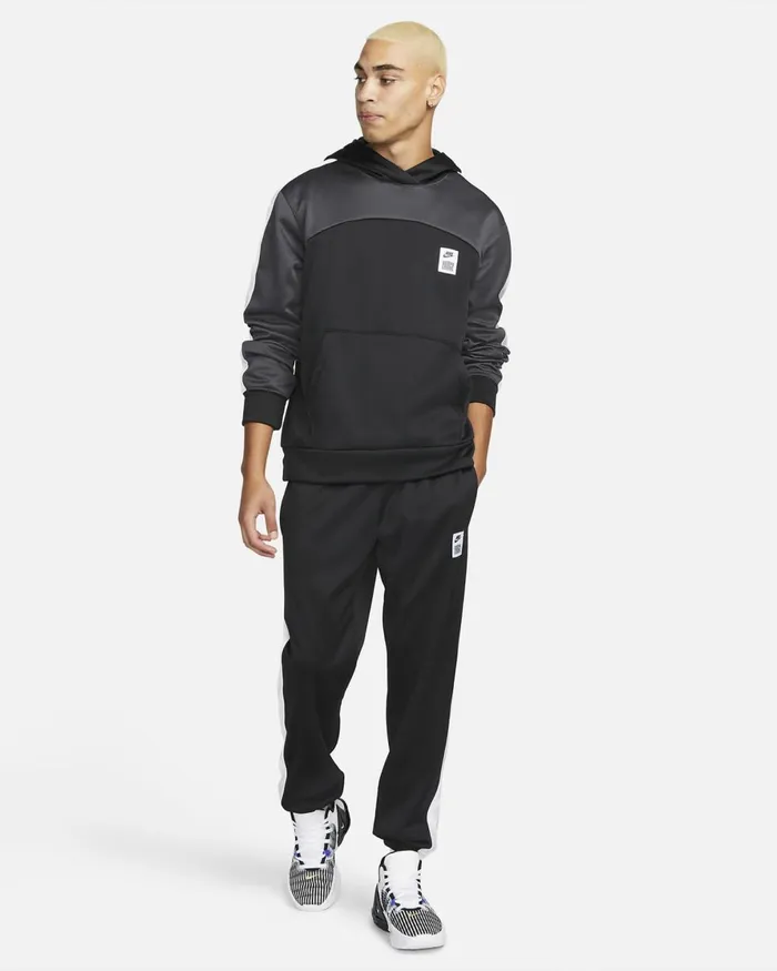 Men Nike Trousers And Tights Starting 5 Blackwhitedark Smoke Grey